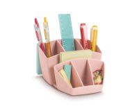 Multipot et organiseur de bureau CEP Minéral 8 compartiments rose poudré