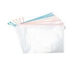 Pochettes de rangement à zip A3 Djois by Tarifold couleurs pastels assorties