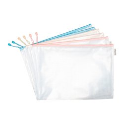 Storage pouches with zip A3 size Djois by Tarifold assorted pastel colors