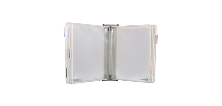 Protège-documents pivotant mural antimicrobien Djois by Tarifold pour format A4 10 pochettes - 20 vues blanc