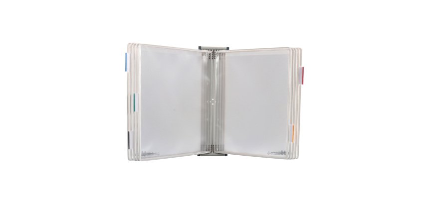 Protège-documents pivotant mural antimicrobien Djois by Tarifold pour format A4 10 pochettes - 20 vues blanc