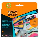 Marqueur peinture Bic Intensity couleurs vives - Pochette de 8