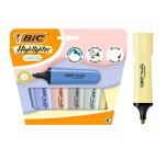 Subrayador Fluorescentes Bic Highlight Flat Pastel - Bolsa de 6