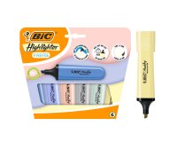 Surligneur Bic Highlighter Flat Pastel - Pochette de 6