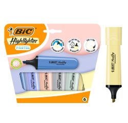 <Bic Highlighter Flat Pastel Highlighter - Pack of 6>