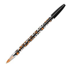 Stylo bille Bic Cristal Léopard à capuchon pointe 1 mm - écriture moyenne - Pochette de 20