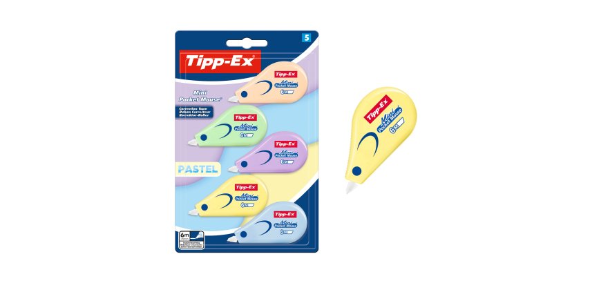 Dry correction tape Tipp-Ex Mini Pocket Mouse pastel - width 5 mm - Length 6 m - Pack of 5