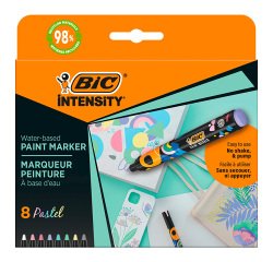 Marqueur peinture Bic Intensity couleurs pastel - Pochette de 8