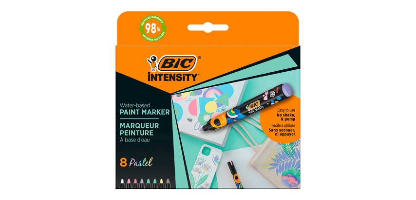 Paintmarker Bic Intensity pastelkleuren - Etui met 8 stuks