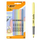 Surligneur Bic Highlighter Grip Pastel - Pochette de 6