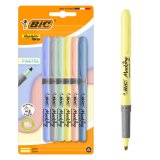 Surligneur Bic Highlighter Grip Pastel - Pochette de 6