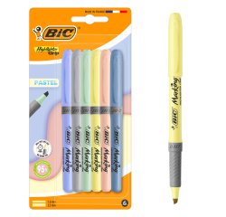 Highlighter Bic Highlighter Grip Pastel - Pack of 6