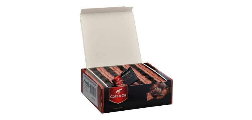Napolitains chocolat noir individuels Côte d'Or - Boîte de 1,2 kg - 120 pièces