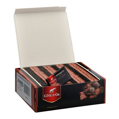 Napolitains chocolat noir individuels Côte d'Or - Boîte de 1,2 kg - 120 pièces
