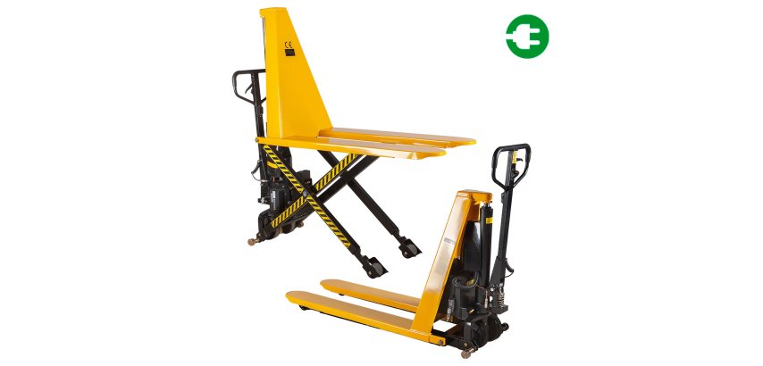 Transpallet elettrico a pantografo 1000 kg, altezza max 80 cm