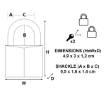 Cadenas en laiton massif 30 mm Master Lock 130EURT – Lot de 2