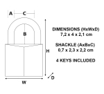 Cadenas à clé en laiton anse hexagonale Master Lock 1145EURD, 1155EURD