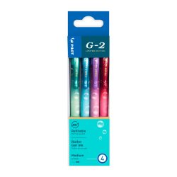 Roller pen Pilot G2 Flow intrekbaar punt 0,7 mm gemiddeld schrijven - Etui van 4