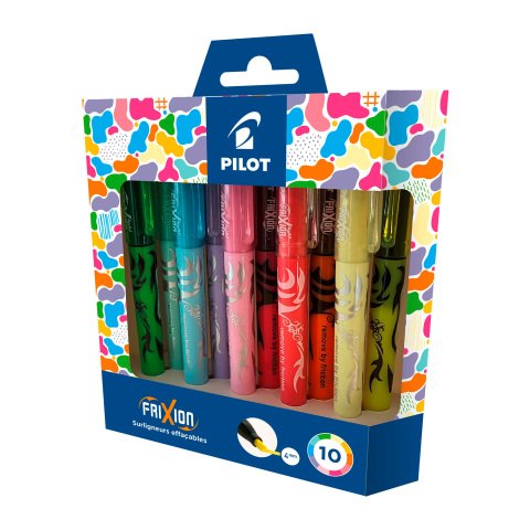 Rotulador fluorescente borrable Pilot Frixion Light - Paquete de 10