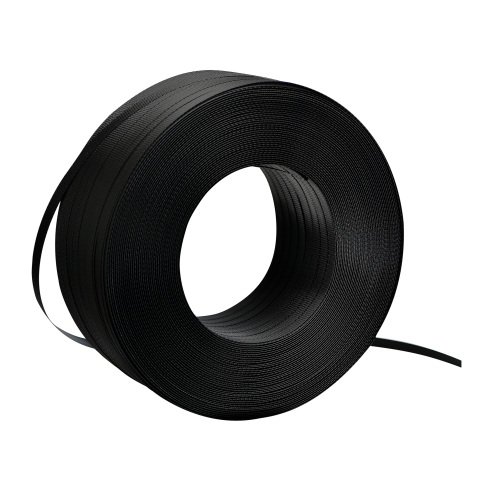 Bobine de cerclage feuillard polypropylène noir 12 mm x 1000 mètres en boîte distributrice