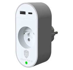 Überspannungsschutz Steckdose Force Lite 1 Steckdose + 2 Ports USB A+C PD