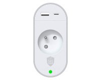 Prise parafoudre Force Lite 1 prise + 2 ports USB A+C PD