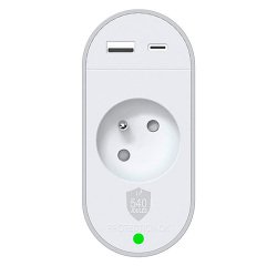 Prise parafoudre Force Lite 1 prise + 2 ports USB A+C PD
