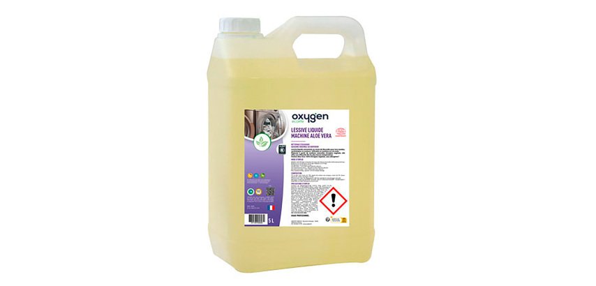 Lessive liquide machine Oxygen Aloe vera - 100 lavages - Bidon de 5 L