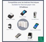 Bobines terminaux bancaires Exacompta 40751E - l 57 mm x L 18 m, Ø 40 mm - 1 pli(s) - paquet de 20