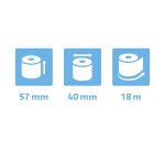 Bobines terminaux bancaires Exacompta 40751E - l 57 mm x L 18 m, Ø 40 mm - 1 pli(s) - paquet de 20