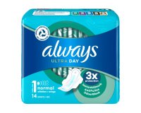 Serviettes hygiéniques Always Ultra Normal avec ailettes - Paquet de 14