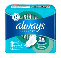 Serviettes hygiéniques Always Ultra Normal avec ailettes - Paquet de 14