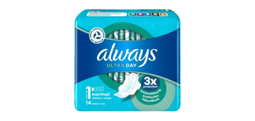Serviettes hygiéniques Always Ultra Normal avec ailettes - Paquet de 14