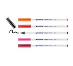Marqueur permanent pour textile Edding 4600 pointe ogive 1 mm - Pochette de 5