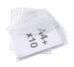Pochette de rangement à bouton pression Rapesco A4+ transparentes - Lot de 10