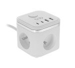Multiprise secteur avec 3 prises + 4 ports T'NB