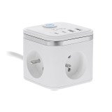 Multiprise secteur avec 3 prises + 4 ports T'NB