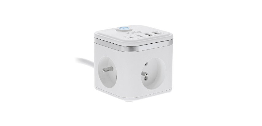 Steckdosenleiste mit 3 Steckdosen + 4 USB-Anschlüssen T'NB.