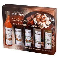 Sirops Monin Coffret collection pour Chocolats chauds et boissons gourmandes- 5 x 5 cl
