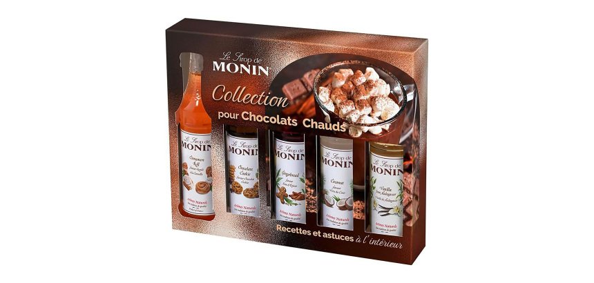 Sirops Monin Coffret collection pour Chocolats chauds et boissons gourmandes- 5 x 5 cl