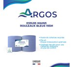 Rouleaux d'essuie-mains Argos double épaisseur bleu 195 m - Colis de 6