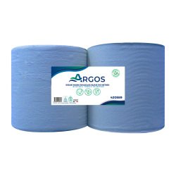 Rouleaux d'essuie-mains Argos double épaisseur bleu 195 m - Colis de 6
