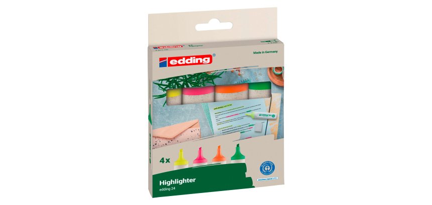Surligneur Ecoline Edding E 24 - Pochette de 4