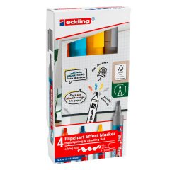 Permanent marker Edding E 385 with flexible brush tip 1 to 5 mm - Pack of 4