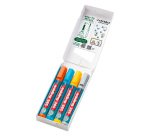 Marqueur permanent Eddind E 385 pointe pinceau flexible 1 à 5 mm - Pochette de 4