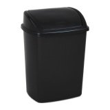Poubelle plastique 26 litres à couvercle basculant, noir