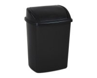 Poubelle plastique 26 litres à couvercle basculant, noir