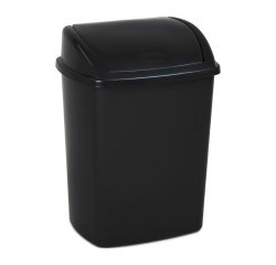 Poubelle plastique 26 litres à couvercle basculant, noir