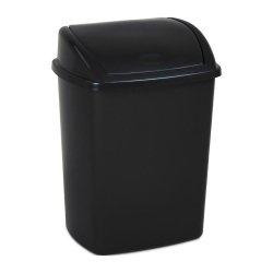 Poubelle plastique 26 litres à couvercle basculant, noir