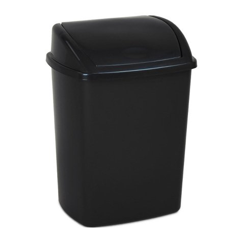 Poubelle plastique 26 litres à couvercle basculant, noir
